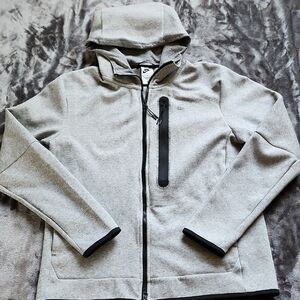 Gray Hooded Nike Jacket with Black Accents